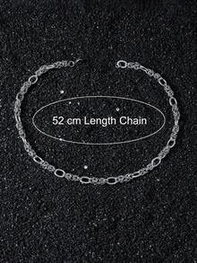 1 chiếc dây chuyền thủ công bằng thép không gỉ, thiết kế không phai màu, thích hợp cho các cặp đôi. - Bạc - Xem 5