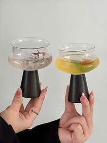 1pc Creative Luxury Wood Leg Glass Cup, High-End Niche Juice Cup, Wine Glass, Champagne Glass, Suitable For Water, Milk, Oatmeal, Tea, Juice, Coffee, Beverages, Applicable For Cafe, Home, Restaurant, Party, Ball, Office, Father's Day Gift, Mother's Day Gift, Gift For Friends, Boyfriend/Girlfriend, Family, Teachers, Colleagues, Halloween Gift, Christmas Gift - Multicolor - View 8