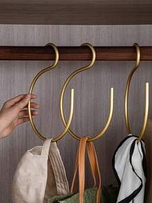 Aluminum Metal Hangers, Multi-Functional Space-Saving Bar Hooks, Can Be Used For Hanging Hats, Towels, Scarves, Etc. - Multi-Functional Wardrobe Organizer, Simple Spring Style, Summer Tops - Multicolor - View 1