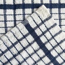 Terry Check Tea Towels - 100% Cotton - Blue - View 4