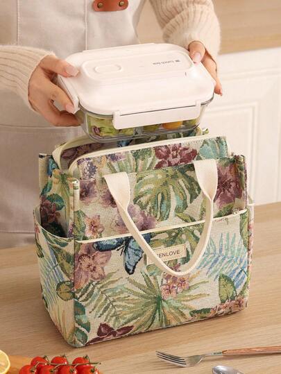 هذه الحقيبة الغداء المطبوعة بالتريكو ذات السعة الكبيرة، تحافظ على طعام دافئ/بارد، وتتميز بجيوب متعددة وتصميم سحاب، مما يجعلها مريحة للحمل في رحلات النزهة والمدرسة والعمل والسفر والتنقل وأوقات مختلفة.