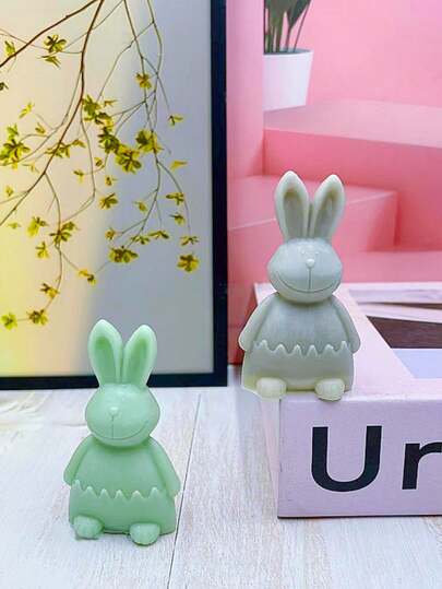 Khuôn silicon hình thỏ con mới nở, dùng làm nến, sáp thơm, thạch cao, xà phòng, tượng silicon trang trí nhà cửa.