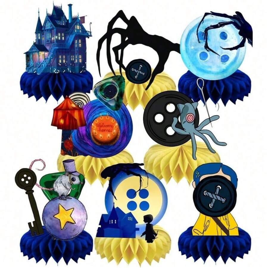 Horror Movie Honeycomb Desktop Decor, Horror Movie Birthday Party Supplies Desktop Decoration, Suitable For Baby Birthday Decoration And Baby Shower Decoration - Multicolor - View 1