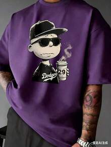 [L0s Angeles Dodgers Merchandise T-Shirt] A Must-Have Outdoor Sports T-Shirt For Baseball Fans | High-Quality Thick, Loose-Fitting T-Shirt - 紫色 - 查看 13