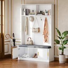 Hall Trees - White + Particle Board-1 - View 1