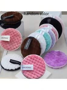 5 Makeup Remover Puffs, Soft And Skin-Friendly Cleansing Wipes, Cleaning Tools, Convenient For Travel - Multicolor - View 8