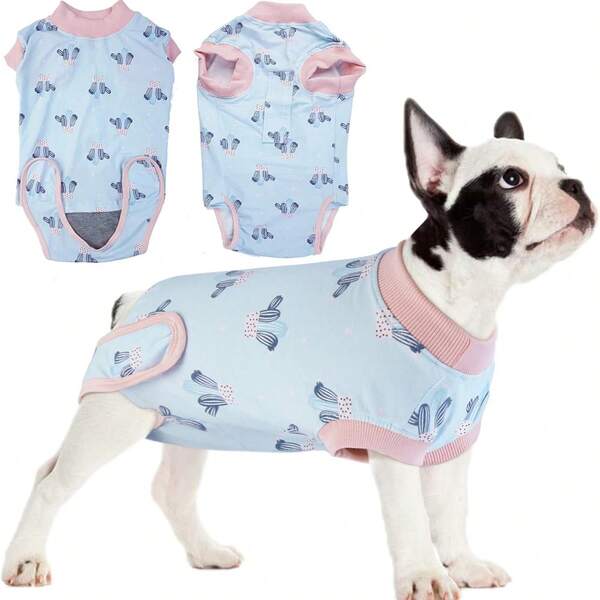 1pc Dog Recovery Suit, Abdominal Wound Bandage, E-Collar Alternative Recovery Shirt, Anti-Lick Pet Surgery Recovery Bodysuit, Soft Fabric