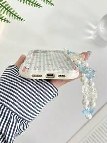 蝴蝶结奶油色纹理波浪边亮面条纹蝴蝶结装饰防震手机壳，搭配手工串珠手链，兼容 16/11/16 Pro/16 Plus/16 Pro Max/16 e/15 Pro Max/13/14/12/XS/XR/7G/8P、Galaxy S25/S25 Plus/S25 Ultra/A16/A36/A26/A56/A50/A12/A32/A52/A72/A51/A21S/A13/A14/S24/S24 Plus/S24 Ultra、S22/A52/A53/A54/A55、11/12 Pro/12/12 X/13 Pro/14 Pro/15 Pro、10/9/Note9/12c/Note11 Pro/Note8 Pro - 彩色 - 查看 5