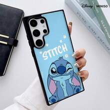 Miniso Ốp lưng điện thoại từ tính trong suốt màu xanh dương hình Stitch của Disney, họa tiết chữ "STITCH", tương thích với Samsung S26 Ultra/S26 Edge/S26 Plus/S26/S25 Ultra/S25 Plus/S25/S25FE/S25Edge/S24Ultra/S24Plus/S24/S24FE/S23FE/S23Ultra/S23Plus/S23/S22Ultra/S22Plus/S22/A15/A16/A17/A35/A36//A54/A55/A56/ Quà tặng Giáng sinh cho bạn gái - trắng - Xem 3