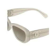 CHANEL UV resistant exquisite rectangular sunglasses for both men and women, couple style - Gris - Ver 4