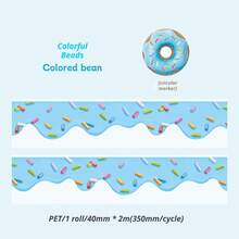 Decorative Tape, Pastel Cream Cake & Donut Pattern, Removable And Non-Residue, Suitable For Scrapbooking And Gift Wrapping - A - View 7