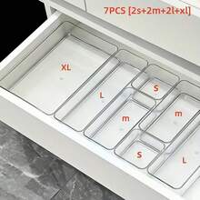 8个极简透明抽屉收纳盒，小物件整理盒，化妆品和工具收纳盒，抽屉整理盒 - 無色 - 查看 12