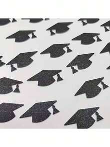 Black Paper Doctor's Cap Graduation Gifts Decorative Paper, Graduation Cap Shaped Confetti, Colorful Graduation Cap Shaped Confetti, Suitable For Graduation Gifts Decoration, Desktop Display And Surprise Celebration - Multicolor - View 4