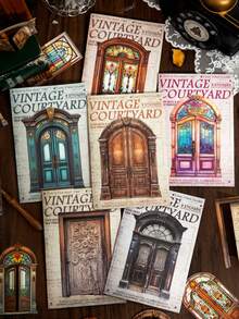10 piezas/paquete Pegatinas de tarjeta dura de la serie Patio Vintage, diseños diversos, diseño hueco exquisito, materiales decorativos de scrapbooking retro, suministros de oficina y regreso a la escuela - A - Ver 7