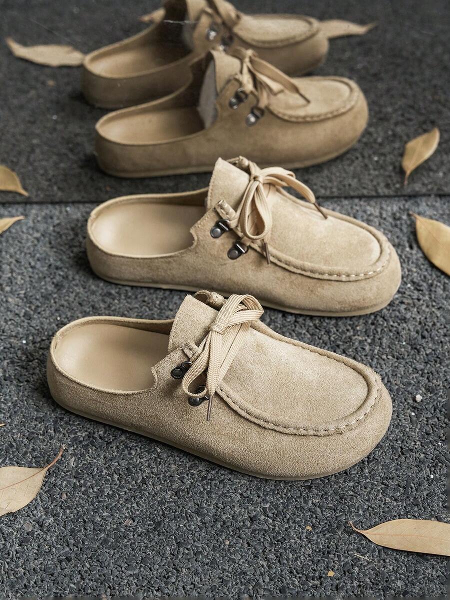 Dép lê cao cổ mùa hè cho nam, giày lười đế dày, dép công sở unisex. - Màu be - Xem 1