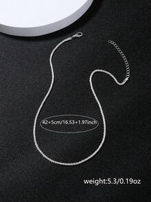 Nooxian 1 chiếc vòng cổ choker thời trang, thanh lịch, lấp lánh, tối giản dành cho nữ. - Bạc - Xem 6