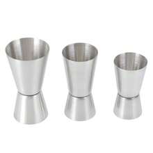 Set 3 buah Jigger Stainless Steel Kontrol Presisi Dua Ujung Multi-Ukuran, Gelas Ukur Koktail Cetakan Satu Bagian Berbentuk Kerucut Perak Minimalis, Alat Pembuat Minuman untuk Pesta di Rumah dan Bar - Perak - View 7