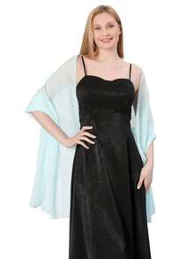 Chiffon Shawl Wrap, Suitable For Brides, Weddings, Formal Dresses And Special Occasions - Royal Blue - View 18