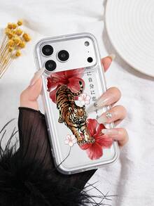 Ốp điện thoại họa tiết hổ Nhật Bản và hoa dâm bụt, tương thích với iPhone và Galaxy - Trích dẫn "Hãy yêu bản thân mình trước tiên", ốp lưng trong suốt chống sốc, phụ kiện thẩm mỹ dành cho nữ, sử dụng hàng ngày. - Nhiều màu - Xem 5