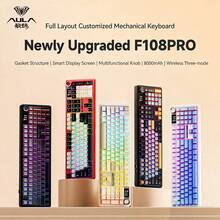 AULA F108 Pro Wireless Bluetooth Mechanical Keyboard, Gaming Keyboard With Hotswappable Switches, Smart Display, RGB Backlight, Full-Size Customizable, Genuine AULA Gaming Keyboard F108 - View 12