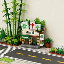 6pcs Mini Commercial Street Scene Micro Particle Building Blocks Toy Set With Gift Bag, ABS Resin Material, DIY Handmade Educational Stress Relief Toy, Desktop Warm Healing Decor, Suitable For Building Block Enthusiasts, Window Display, Entryway Decoration. Birthday Party Halloween Thanksgiving Christmas Eid Back To School - Multicolor - View 12
