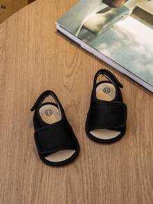 Baby Toddler Shoes, Mesh Fabric With Hook And Loop Closure, 0-15 Months - Black - View 6