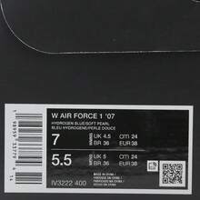 Nike Giày thể thao nữ W Air Force 1 '07 cổ thấp IV3222-400 - Xanh và trắng - Xem 6