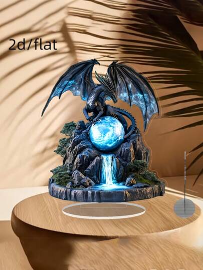 Decorațiune de birou 2D, cu model plat, cu cristale acrilice boeme, cu dragon - un model artistic versatil și creativ, potrivit pentru decorațiuni în grădină, design interior și decorațiuni interioare. Cu o estetică elegantă, servește ca accent sofisticat pentru casă și ornament de birou.