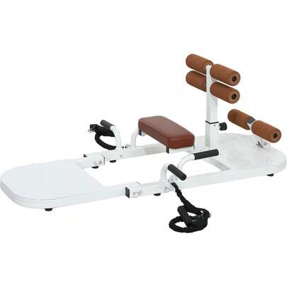 Foldable  Squat Machine, Hip Thrust Machine With Push Up Stand And Wheels, Multipurpose Glute Workout Equipment For Home Gym