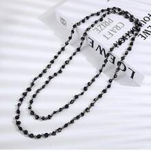 Bohemian Beach Style Necklace, Colorful Shell Beaded Long Necklace For Women - Black 2 - View 4