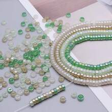 6x3毫米 60颗/袋 玻璃太空珠，用于珠宝制作DIY配件 - 6x3mm 隔片 - 查看 6