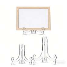 1pc Transparent Acrylic Photo Frame Stand - Multi-Functional Display Rack, Made Of High-Quality Transparent Acrylic Material, Minimalist Style, Smooth Edges, Flat Back, Stable Support, Suitable For Displaying Photos, Paintings, Artworks, Applicable For Bedroom Decor, Living Room Decor - A - View 2