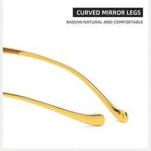 1 par de gafas cuadradas sin marco con diseño de cabeza de leopardo - Dorado - Ver 9