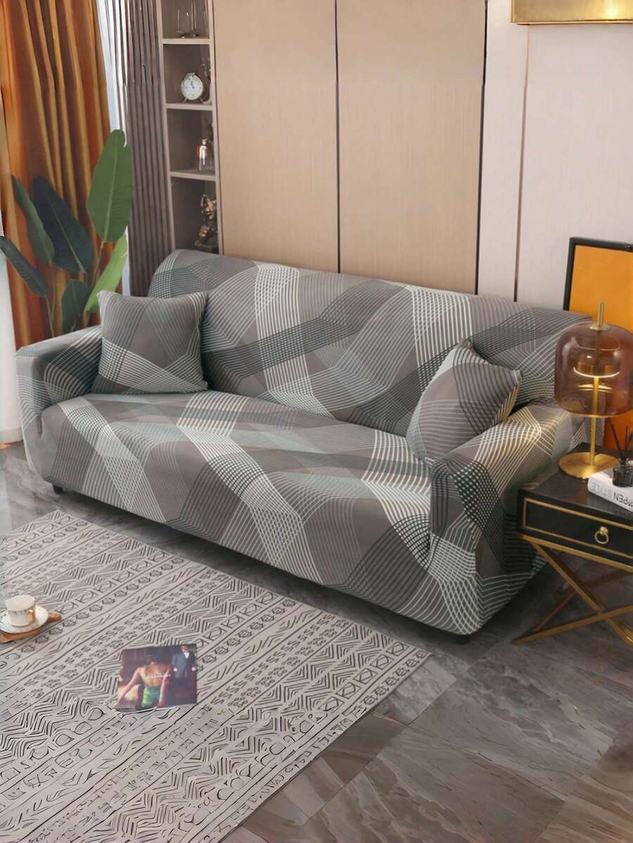 1 tấm bọc ghế sofa co giãn, bọc ghế sofa toàn diện bằng sợi polyester, bọc ghế sofa dệt kim bằng lụa sữa, phù hợp cho mọi mùa. - màu nâu - Xem 1