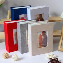 100-Page Large Capacity Creative Photo Album, 6-Inch Fabric Surface, Suitable For Family, Fashionable Wedding And Family Photo Memorial Album, Living Room, Office Decoration, Mother's Day Spring Gift - Multicolor - View 3
