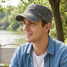 1pc Spring/Summer New Washed Retro Cap, Outdoor Casual Baseball Cap, Versatile Windproof Sunshade Flat Top Hat - A - View 13