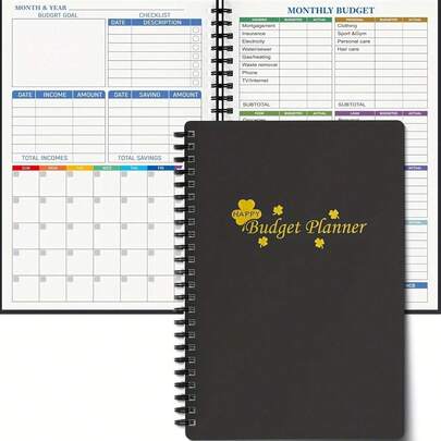 Sổ Kế Hoạch Tài Chính Hàng Tháng Kèm Theo Theo Dõi Chi Tiêu - Quản Lý Tài Chính Hiệu Quả, Sổ Kế Hoạch/Sổ Ghi Chép Tài Chính Không Ghi Ngày Tháng, Có Thể Bắt Đầu Bất Kỳ Lúc Nào, Khổ A5 (8.6 X 5.9 Inch), Giấy 100Gsm (Màu Vàng)