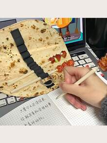 一套帆布卷筒铅笔盒，设计成墨西哥卷饼卷的形状，便携式文具收纳袋，墨西哥卷饼造型铅笔盒 - 多色 - 查看 3