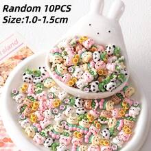 10/15/20pcs Super Cute Cat, Bear, Puppy, Rabbit, Panda Theme Cartoon Mini Flower Plant Design Resin Charms For DIY Crafts - Assorted Ornament For Hair Accessory, Hairpin, Keychains, Phone Cases, Scrapbooking, DIY Jewelry Making,Cup & Shoe Decor - Cartoon Animal Theme - View 9