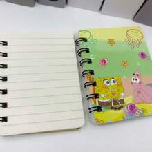SpongeBob SquarePants 4本/1本，方裤——一款充满活力的方裤主题笔记本，非常适合学生和方裤粉丝。笔记本日记版，卡通线圈笔记本，可爱时尚笔记本，方裤，章鱼哥动漫角色设计 - 彩色 - 查看 8