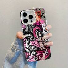 Stylish, minimalist, gothic-style protective case for  17/16/15/14/13/12/11/X/XS/XS MAX/XR/ProMax/Air/Plus and  Galaxy S Series. Drop-proof, durable, and with a premium feel. Made of high-quality TPU silicone material. Available in multiple colors including Halloween party black. - Pink - Übersicht 5