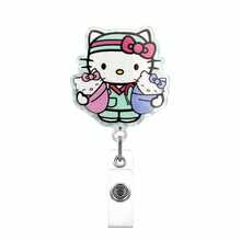 SANRIO 護士識別證捲軸組，可愛可伸縮式ID持卡器附手工吊飾，醫療卡通工作配件禮物，適用於聖誕節/生日/回醫院/學校/辦公用品，襯衫/夾克，配件，萬聖節裝扮，胸針，幽默教師禮物 - 彩色 - 查看 6