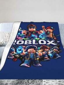 R Robloxs Game Throw Blanket Warm Blankets Breathable Air Conditioner Blanket For Car Classic Outdoor Blankets For Picnic For All Season - màu đen - Xem 3
