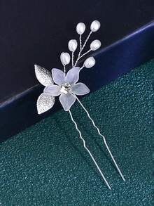 4件套多功能女士发夹，夏季婚礼头饰，日常休闲派对发饰 - 銀色 - 查看 9