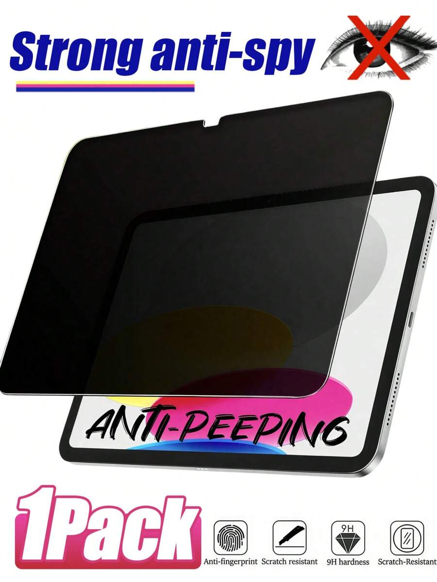 1pc Anti-Peeping Tablet Screen Protector Film, Compatible With IPad Mini 1/2/3/Mini 4/5 (7.9 Inches)/Mini 6/7 (8.3 Inch)/5th Gen/6th Gen/Air/Air 2/ Pro(9.7 Inch)/Air 3 (10.5-Inch)2019/Air 4/Air 5 (10.9 Inch)/7th Gen/8th Gen/9th Gen (10.2 Inch) High Hardness Tempered Glass Film