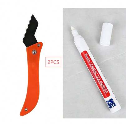 Ensemble de lames en carbure de tungstène, pour le nettoyage et le retrait du coulis de carrelage, nettoyant pour carrelage mural et de sol, grattoir pour papier peint et peinture, marqueur pour carrelage, stylo de réparation de coulis de cuisine et de salle de bain