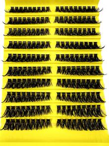 8-16mm Curl D Type DIY 180 Cluster False Eyelashes 80D 3D Thick Fluffy False Eyelashes Faux Mink Makeup Tool Reusable Beauty Product - D - View 7