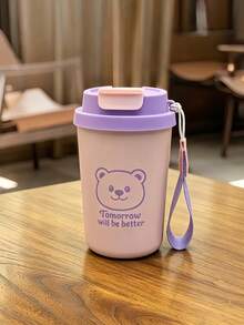 [1 cái] Cốc cà phê giữ nhiệt bằng thép không gỉ 380ml, kiểu dáng ngọt ngào, bình nước hàng ngày, tiện lợi khi đi du lịch, thích hợp sử dụng cá nhân hoặc làm quà tặng, quà Giáng sinh/Ngày lễ, đáp ứng nhu cầu hàng ngày - Nhiều màu - Xem 2
