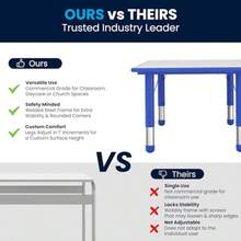 Wren Adjustable Classroom Activity Table for School and Home Plastic Activity Table for 23.625" W x 47.25" L Gray/Blue - Azul - Ver 5