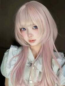 Synthetic Woven Wigs - Pink High-level - View 2